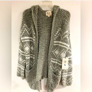 Twine and String /Anthropologie soft Cardigan hooded Sweater, Size M